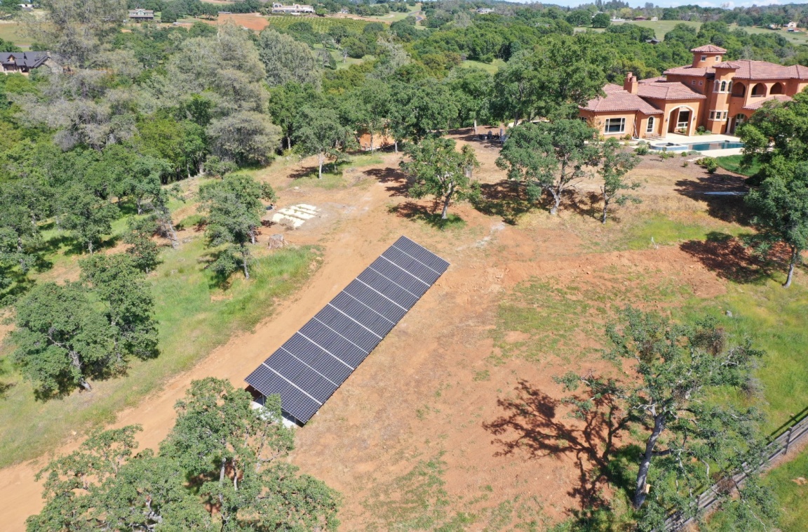 residential solar installation on ground mount