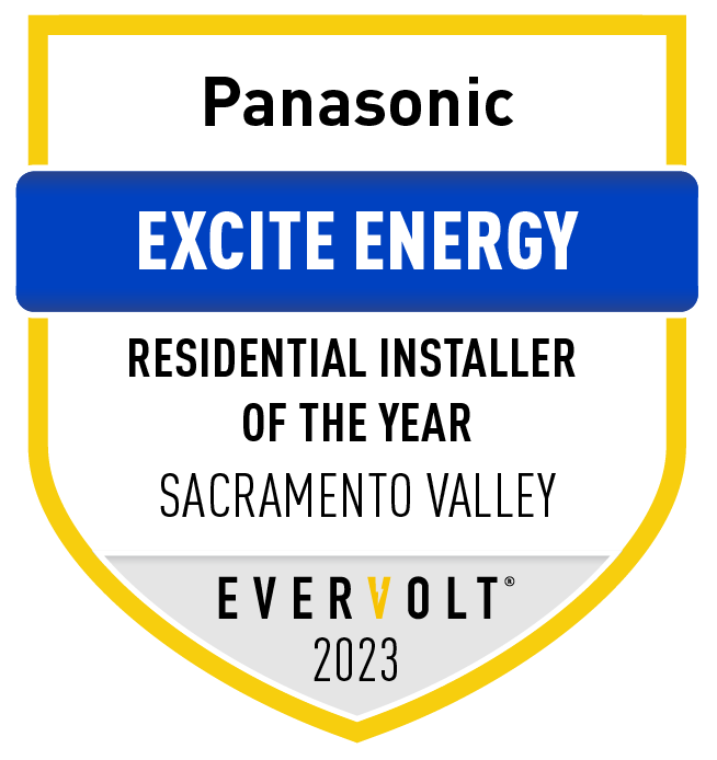 Excite Energy awarded residential solar installer of the year for Sacramento Valley by Panasonic